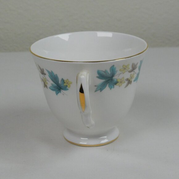 Royal Kent White With Blue Floral Design Bone China Cup And Saucer Set Vintage - Picture 6 of 11